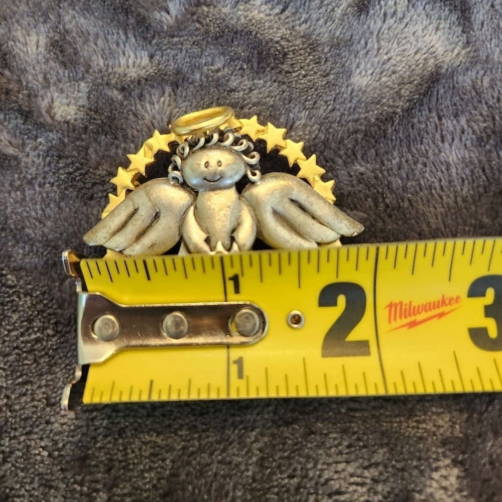 Vintage Angel Brooch Set Of 3 with Gold and Silver Tones - Picture 9 of 14